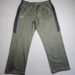 Under Armour Storm Pants Mens XL Loose Fit Green Open Hem Fleece Activewear